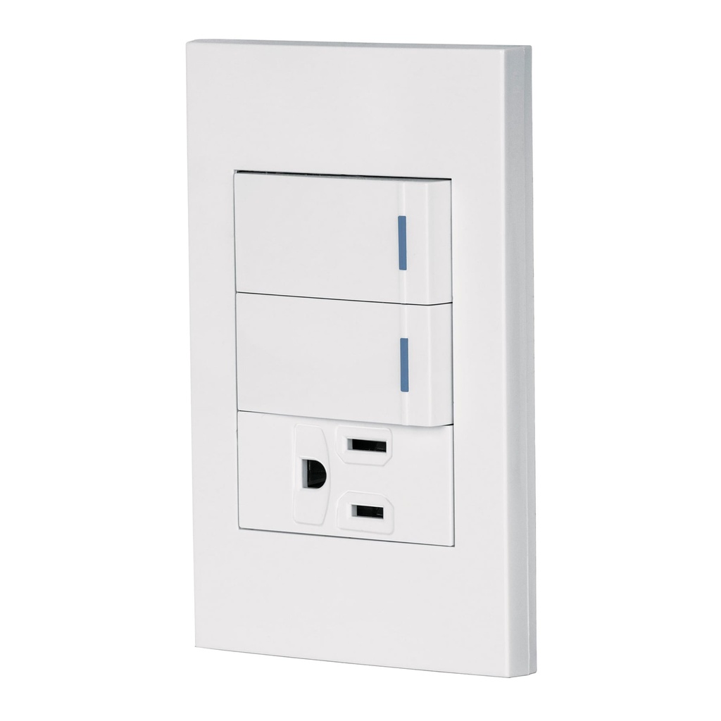 VOLTECK PA-APCO-E2B PLACA ARMADA CON 2 INTERRUPTORES Y CO