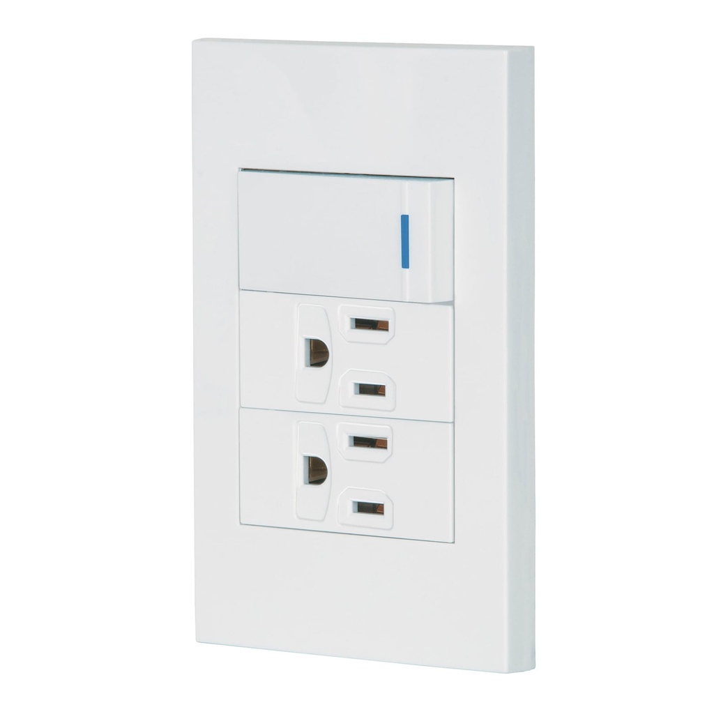 VOLTECK PA-APCO-E3B PLACA ARMADA CON INTERRUPTOR Y 2 CONT