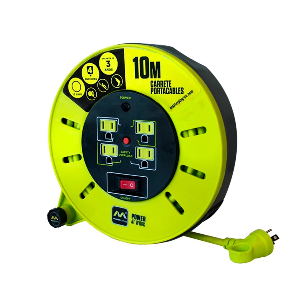 MASTERPLUG EXT CARRETE PLAS 10MTS C/MULTI