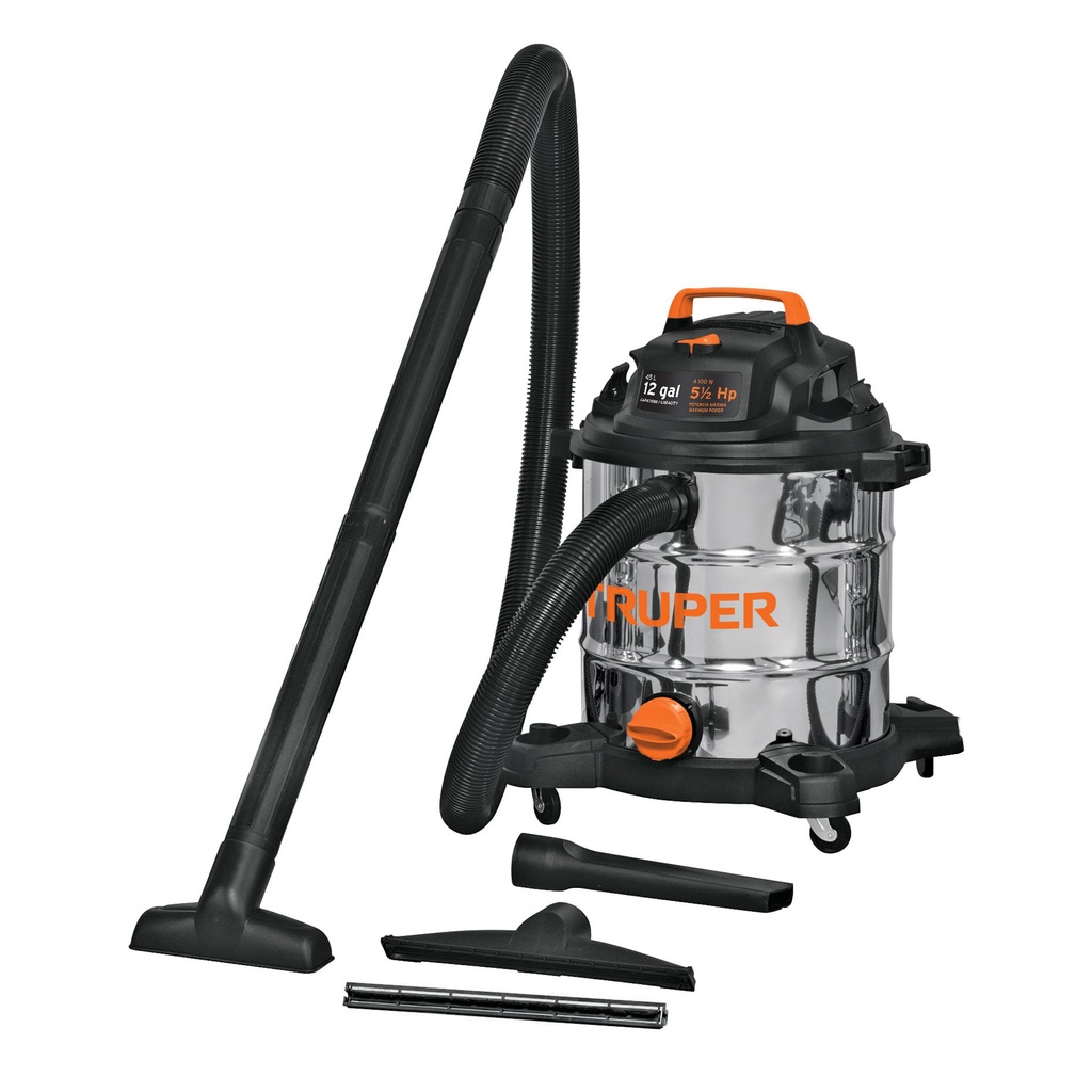TRUPER ASPIRADORA 12GAL       5.5HP AC INOX LIQ-SOL ASP-12X