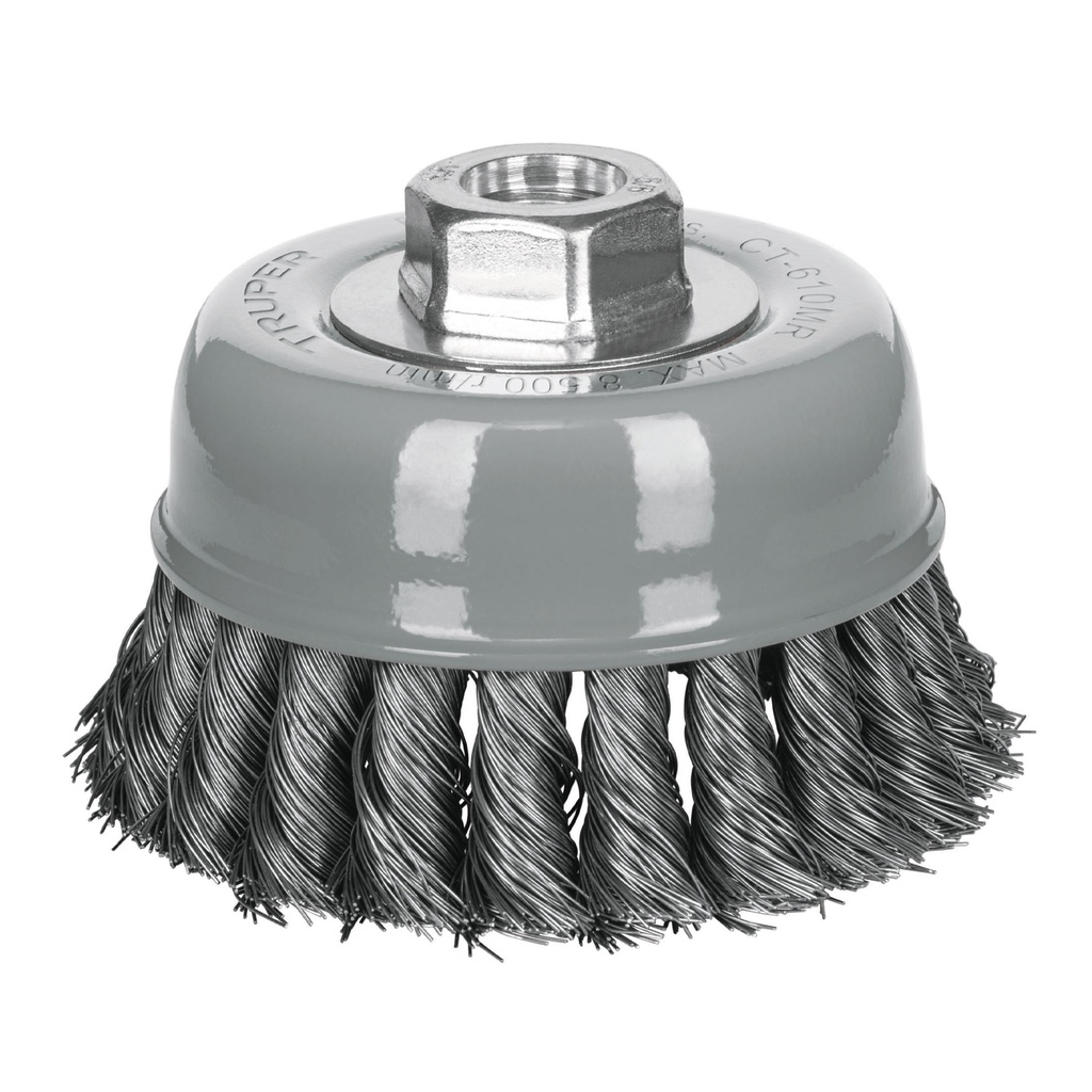 TRUPER CARDA COPA DE ALAMBRE  4" EJE MR TRENZADO FINO