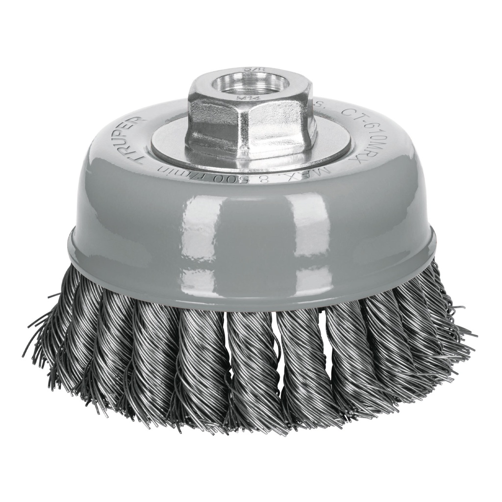 TRUPER CARDA COPA DE ALAMBRE  4" EJE MR TRENZADO GRUESO