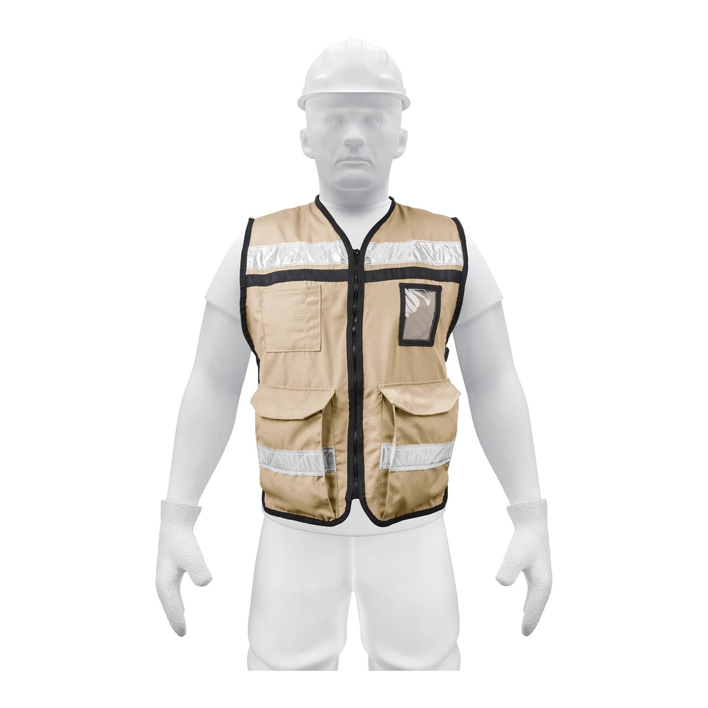 TRUPER CHALECO BRIGADISTA     BEIGE C/CINTA REFLEJ CHS-900B