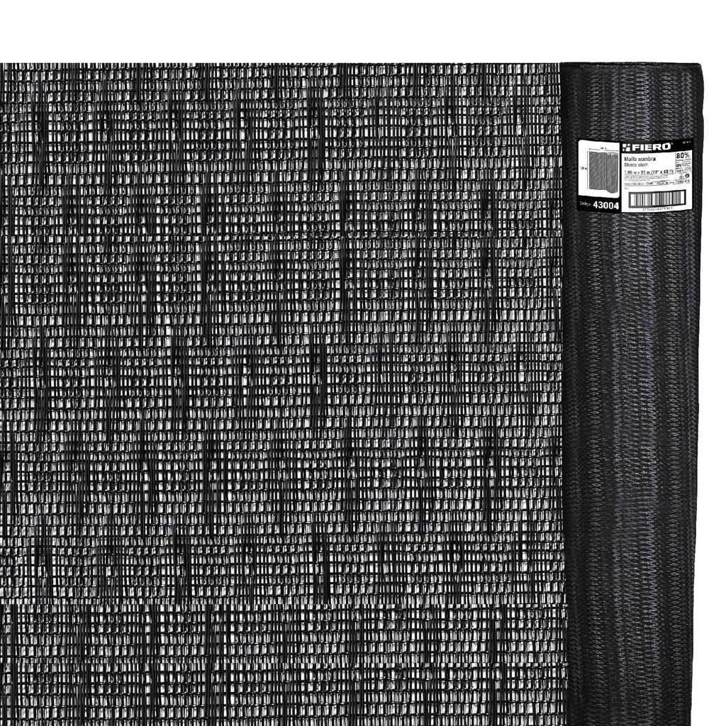 FIERO MALLA SOMBRA 80% 50X19  NEGRA 1.85MT TOLDO