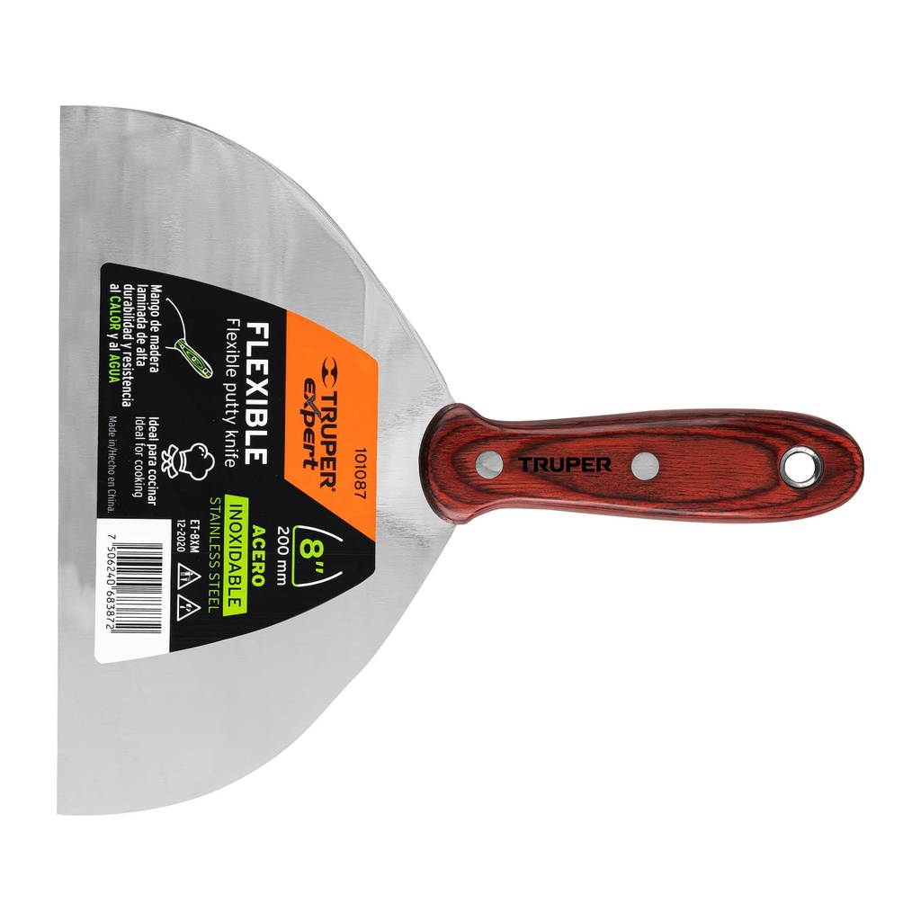 TRUPER ESPATULA 8" AC INOX    MGO MADERA ET-8XM