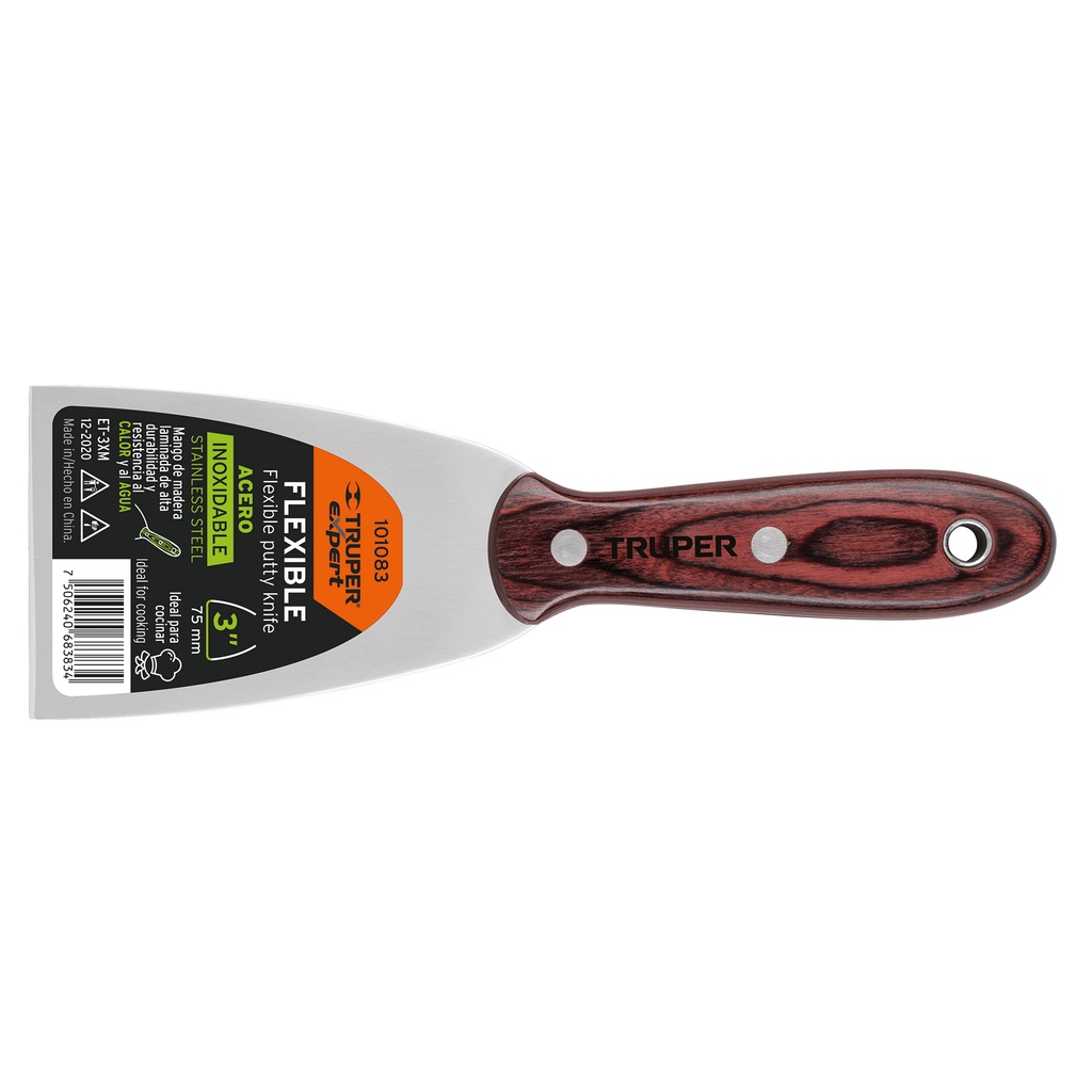 TRUPER ESPATULA ACERO/INOX    3" MGO MADERA ET-3XM