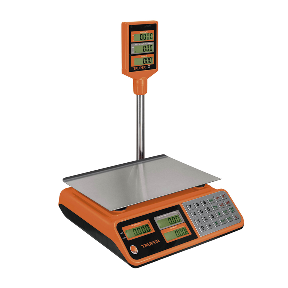 TRUPER BASCULA ELECTRONICA    40KG MULTIFUNC C/TORRETA BASE-