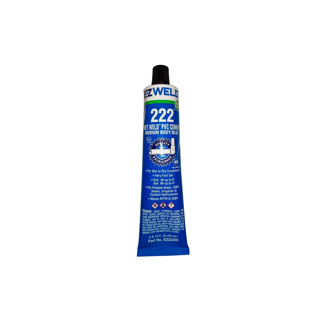 E-ZWELD PEGAMENTO P/PVC       MEDIO AZUL 59ML TUBO 222-00