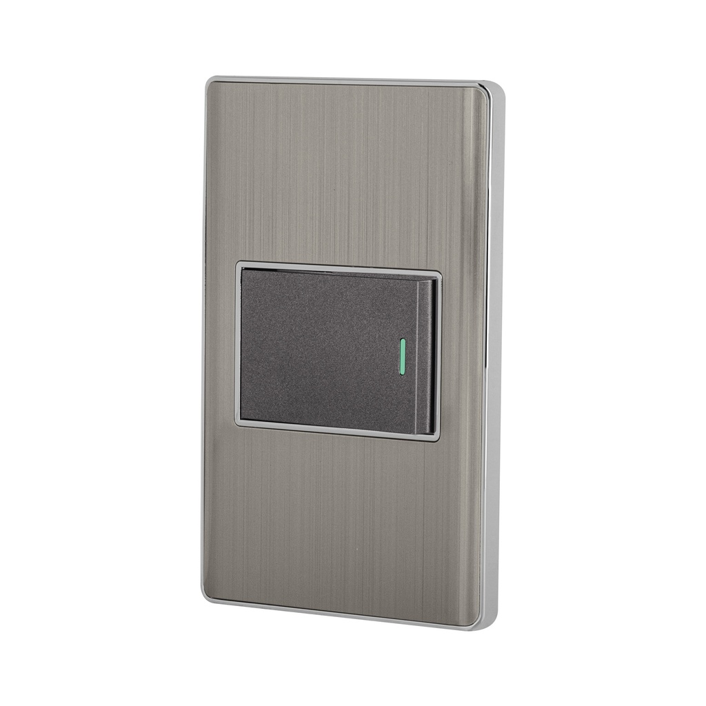 VOLTEK PLACA ARMADA ACERO     INOX 1.5 MODULOS 1 INTERRUPTOR