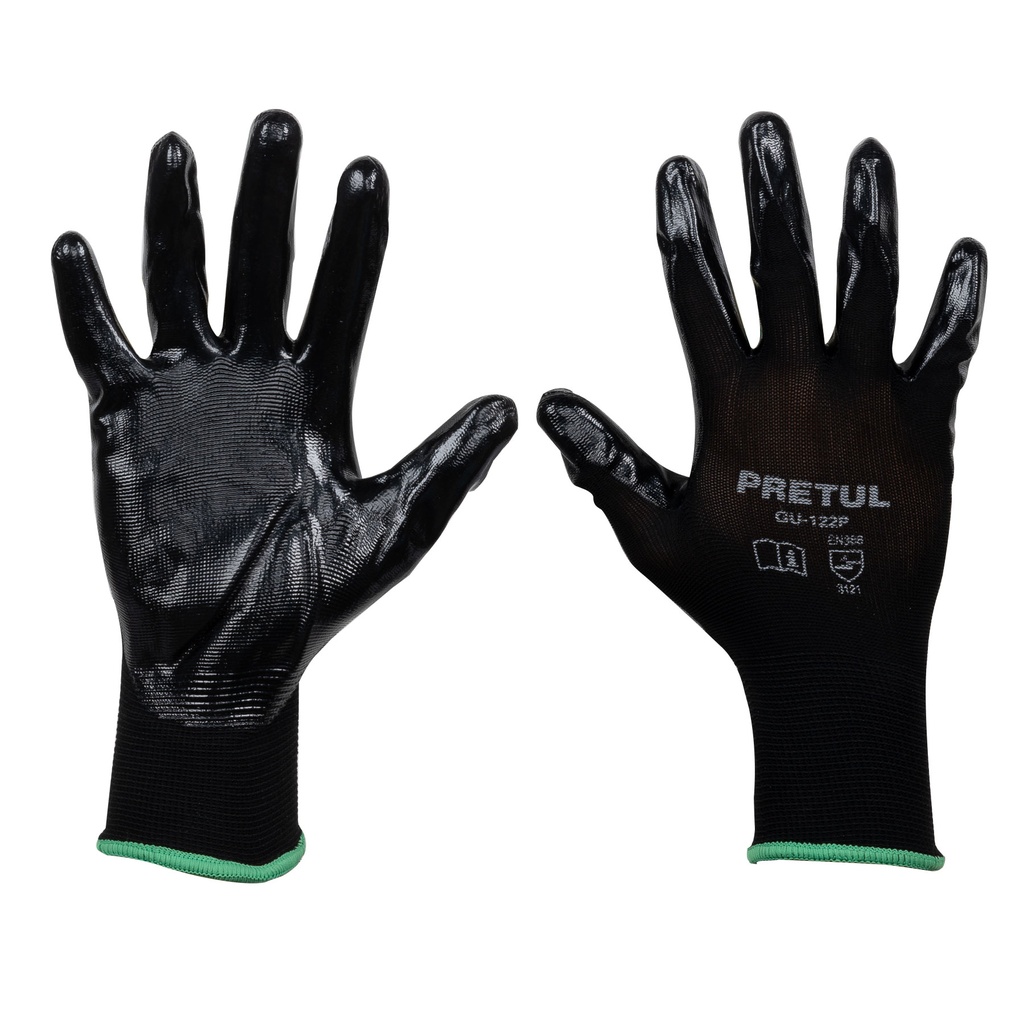 PRETUL  GUANTE NYLON MEDIANO  RECUBIERTO NITRILO  GU-122P