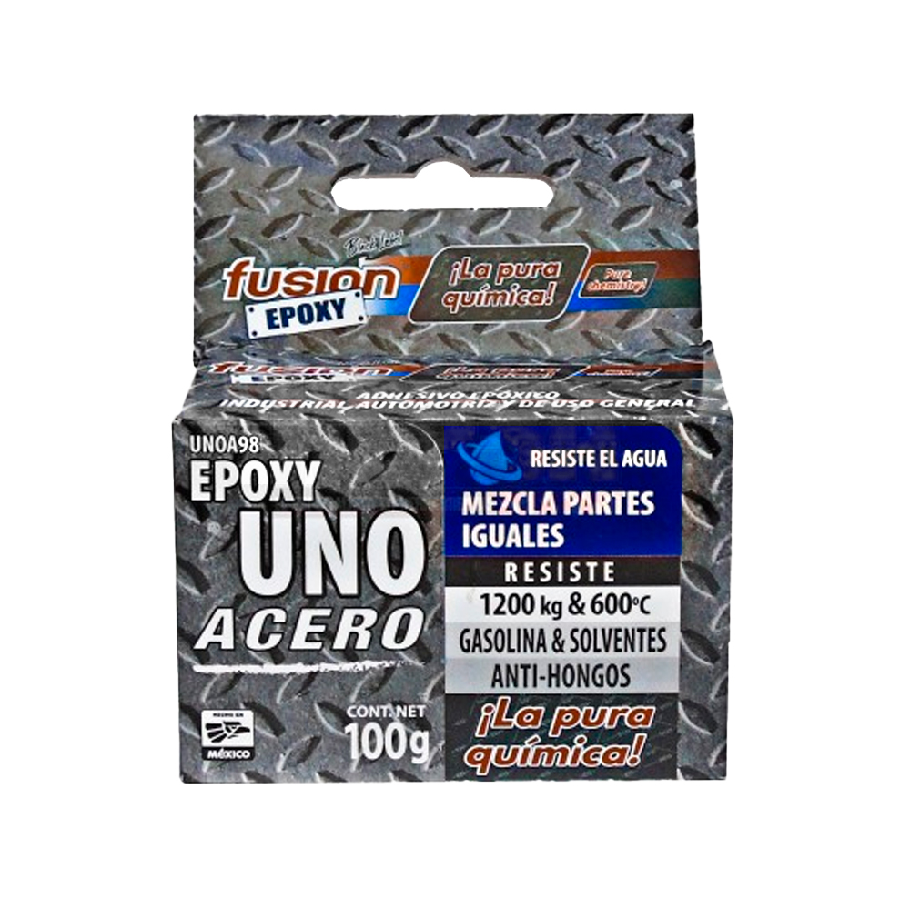 FUSION EPOXI PEGAMENTO ACERO  100GR U.GRAL UNOA98