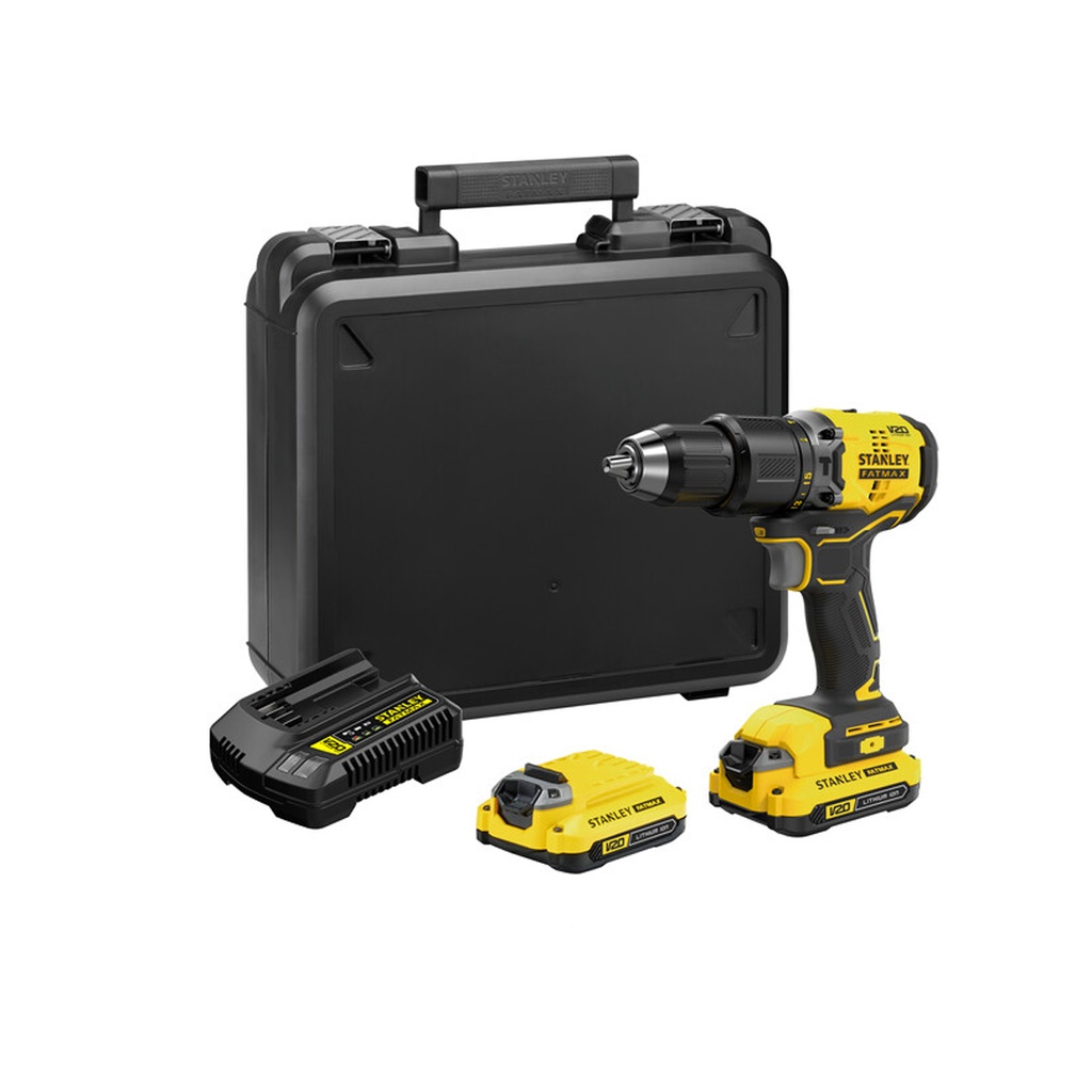 STANLEY TALADRO 1/2" 20V      S/CARB PERCUT 2BAT+CARG