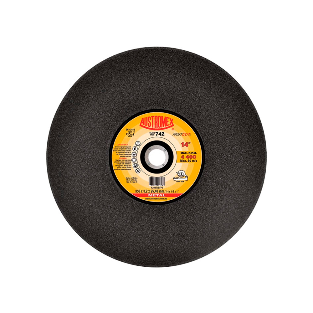 AUSTROMEX DISCO DE CORTE      P/METALES SOLIDOS 742