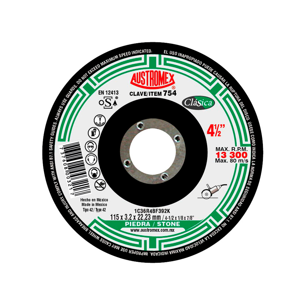 AUSTROMEX DISCO CORTE 754 7X3/32X5/8 PLANO PIEDRA CHIP