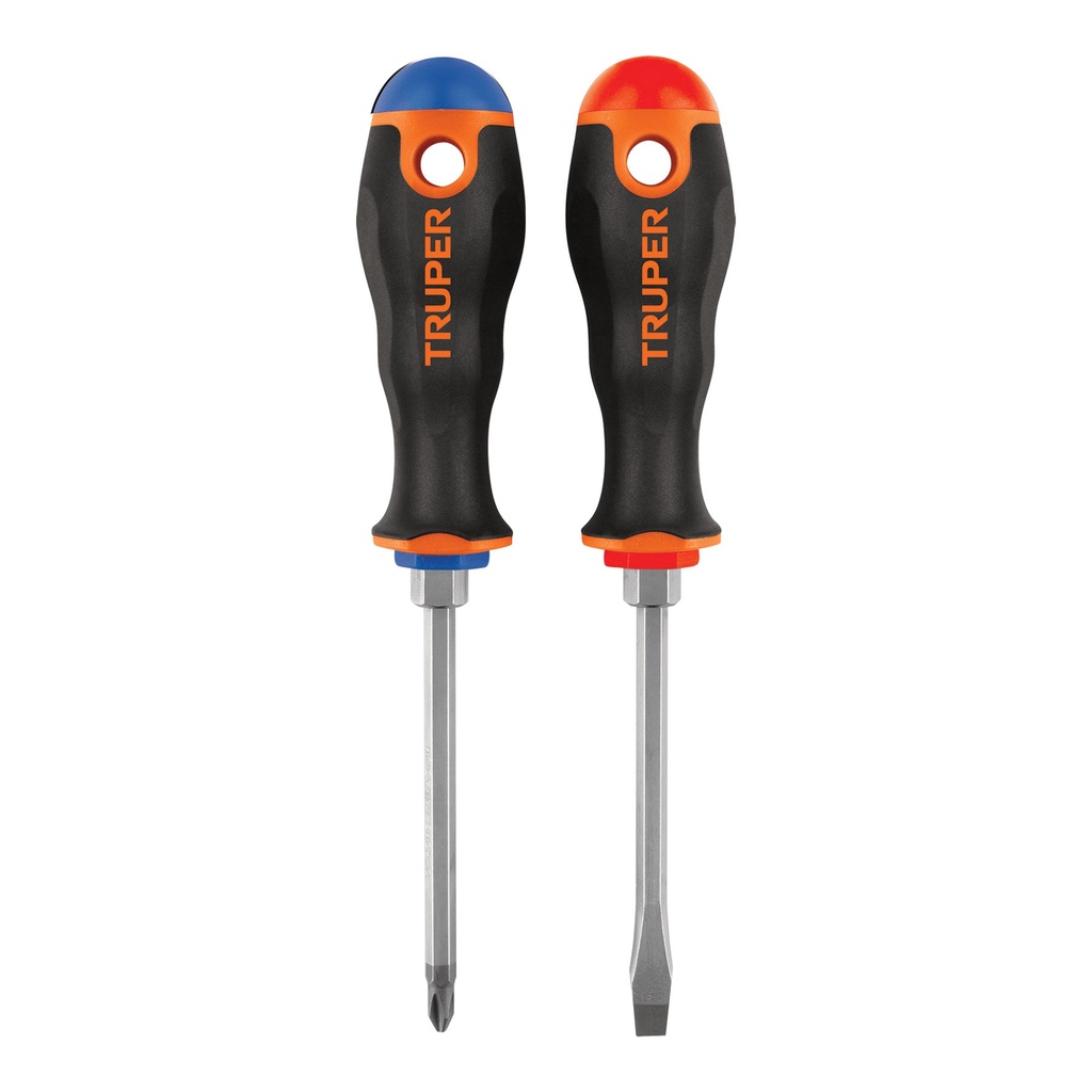 TRUPER DUO DE DESARMADORES 1/4X4" MANGO CONFORT DUO-1/4X4B