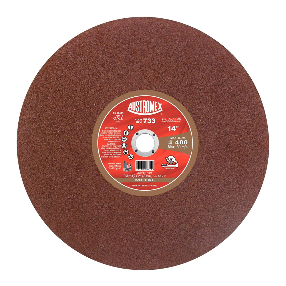 AUSTROMEX DISCO P/CORTE DE    METAL SOLIDOS 14X1/8X1 733