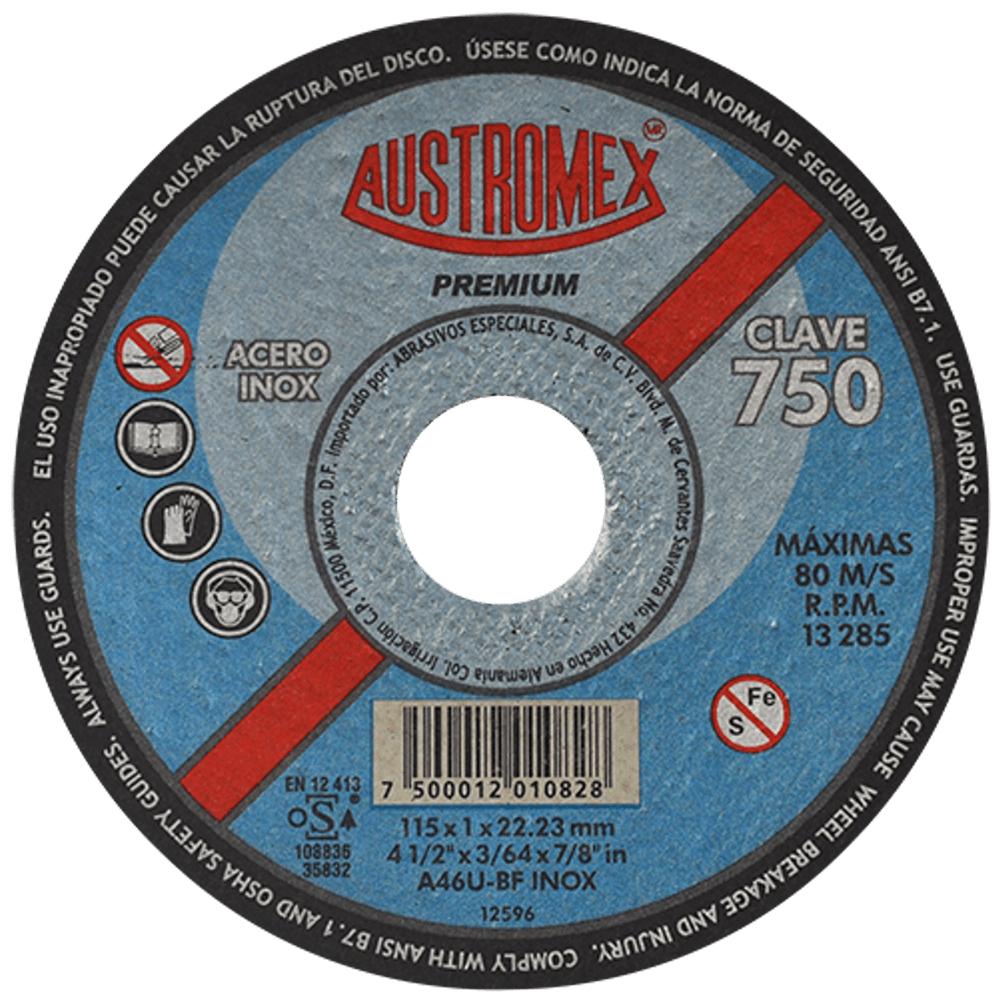 AUSTROMEX DISCO CORTE 750 4-1/2X3/64X7/8 A INOX