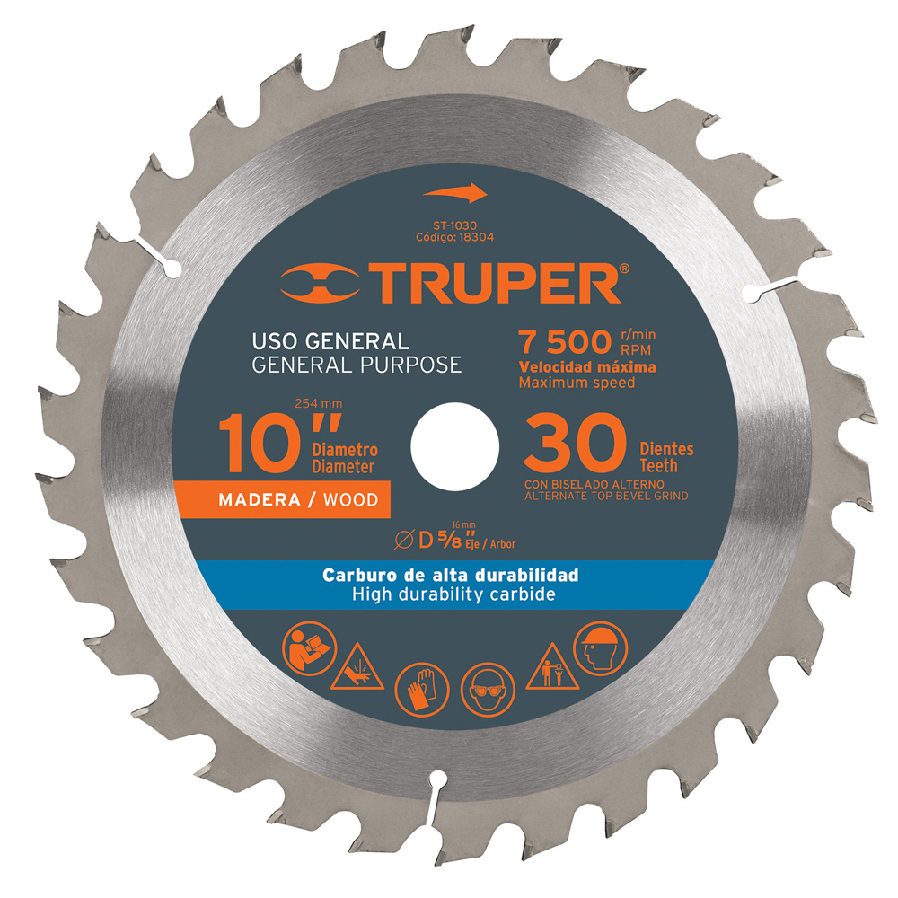 TRUPER DISCO SIERRA CIRCULAR  10" 40DTESX5/8" ST-1040