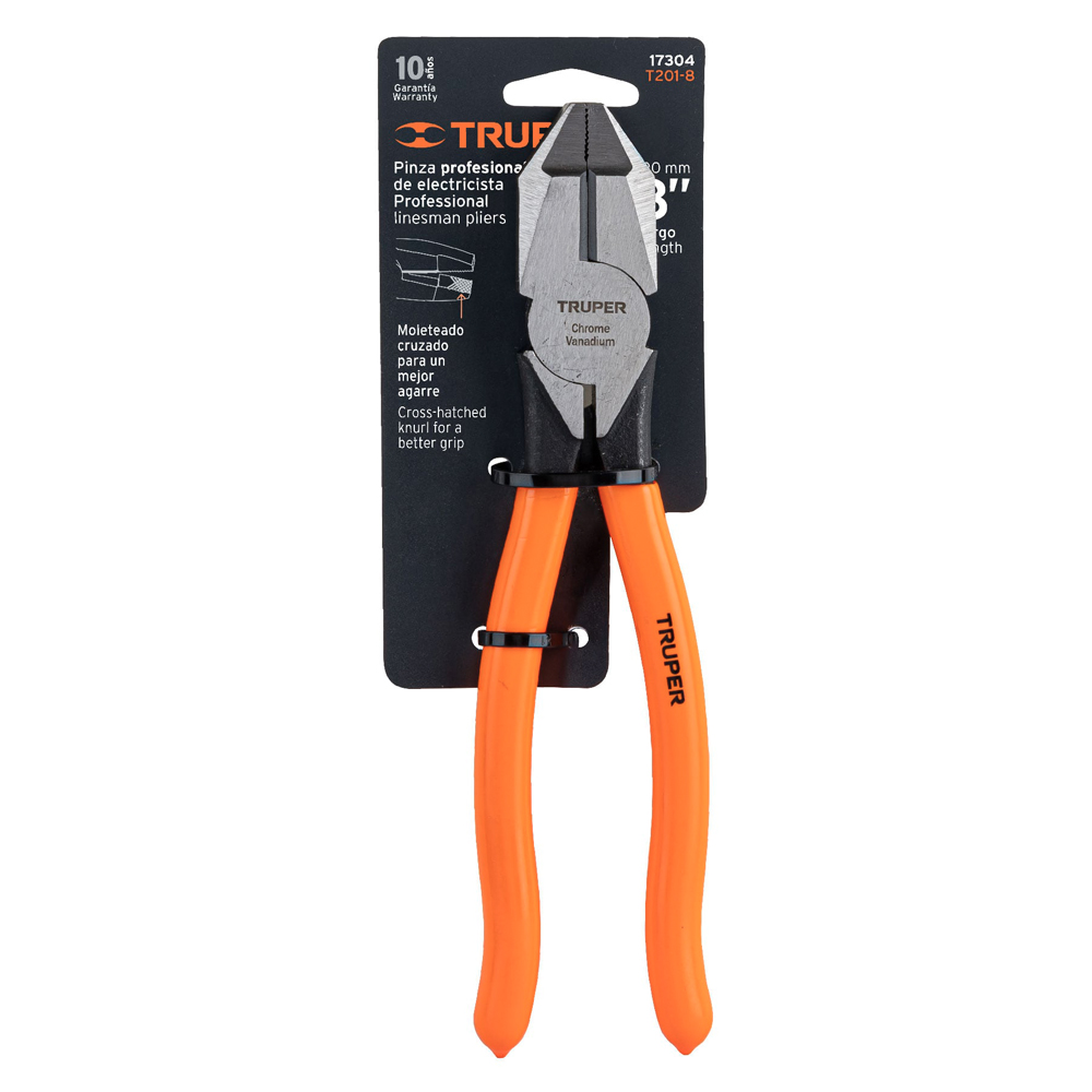 TRUPER PINZA ELECTRICISTA T-201-8 8"PROFESIONALES MGO VINIL
