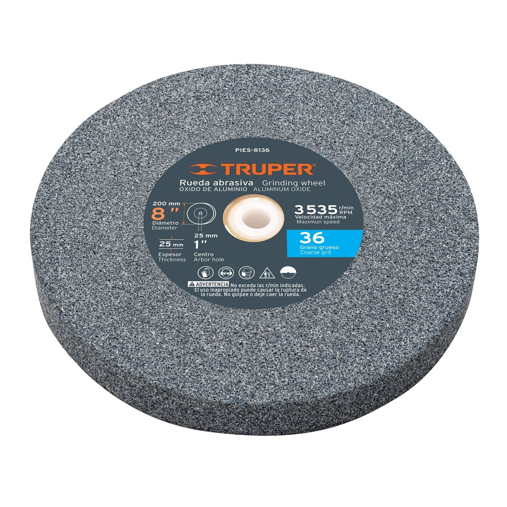 TRUPER PIEDRA PIES-6136 6 GRANO 36P/ESMERIL OXIDO D ALUM