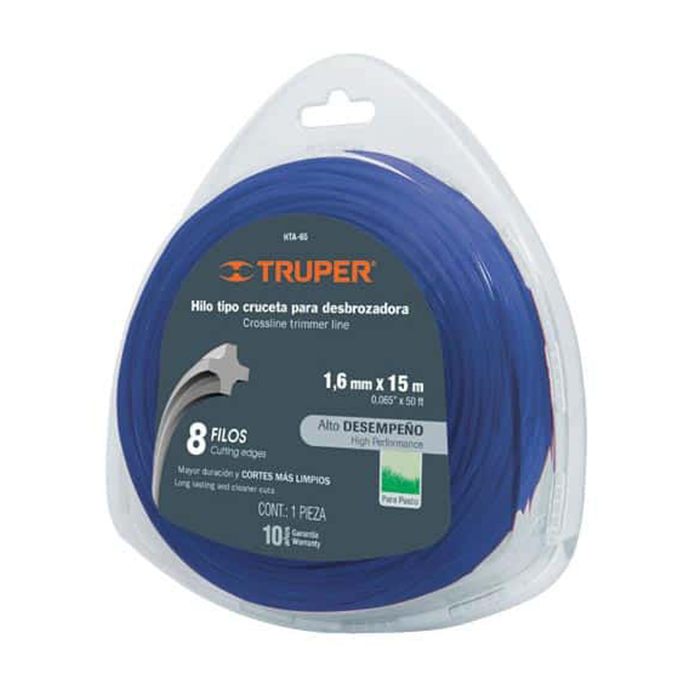TRUPER HILO P/DESBROZADORA    1.6MMX15MT AZUL REDONDO