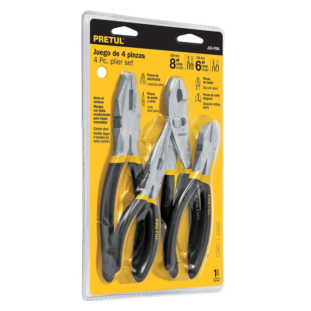 PRETUL PINZA JGO-PIN4 4PZA