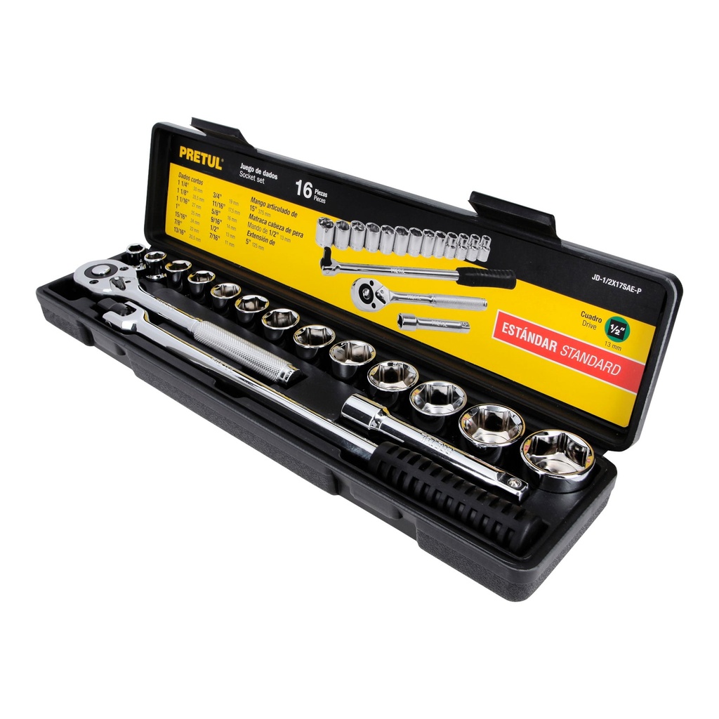 PRETUL AUTOCLE 17PZ 1/2" STD  P/MECANICO JD-1/2X17SAE-P