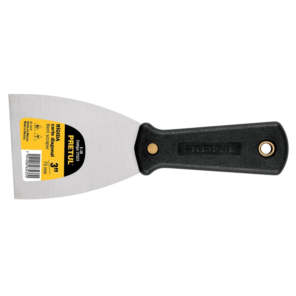PRETUL ESPATULA E-3R 3" RIGIDA MGO PLASTICO HOJA DE ACERO