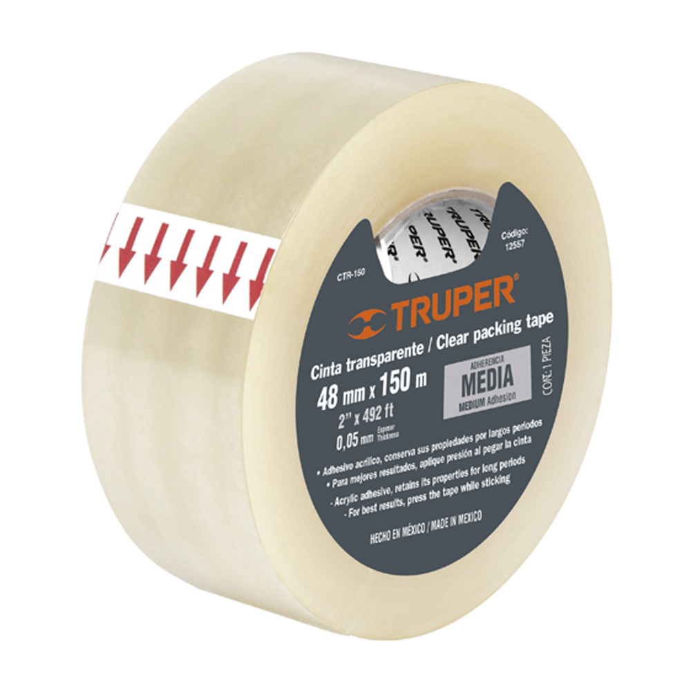 TRUPER CINTA EMPAQUE          TRANSPARENTE 2"X40M