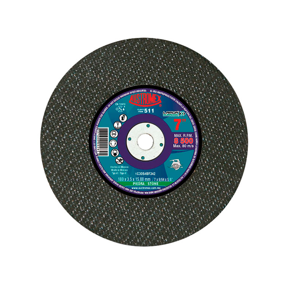 AUSTROMEX DISCO CORTE 511 7X9/64X5/8 PLANO PIEDRA LARG