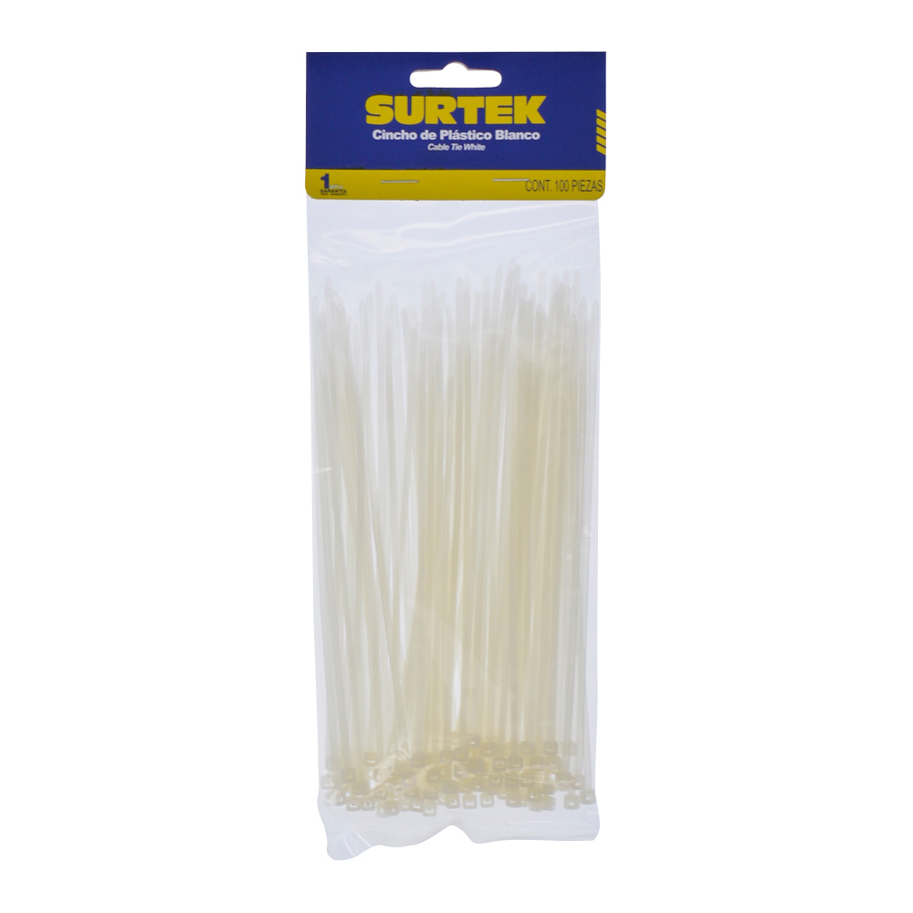 SURTEK CINCHO-COLLARIN 100PZ  NATURAL 2.5X165MM 114202