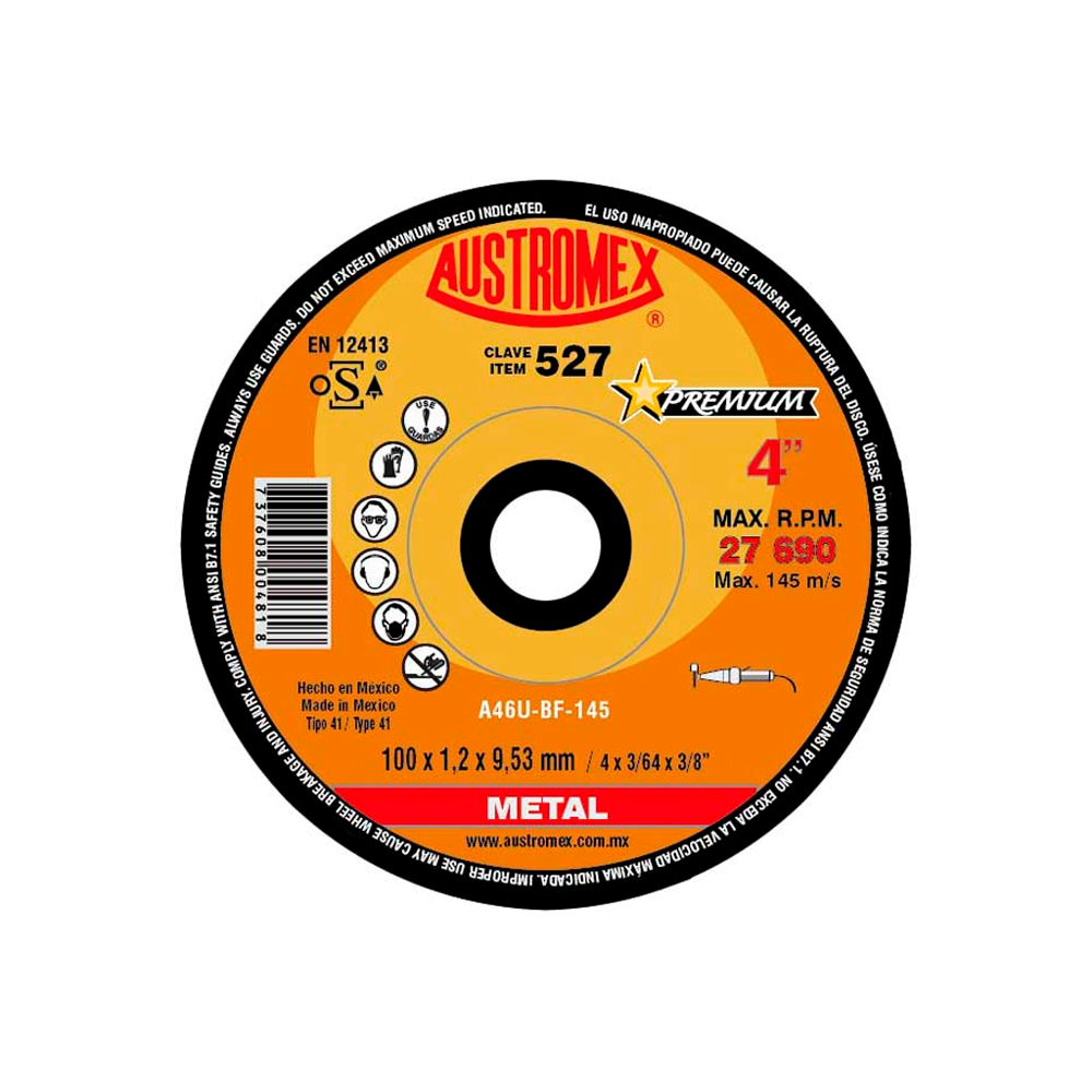 AUSTROMEX PUNTA MONTADA CAFE A11 414 A. INOX 7/8X2" VAST 1/