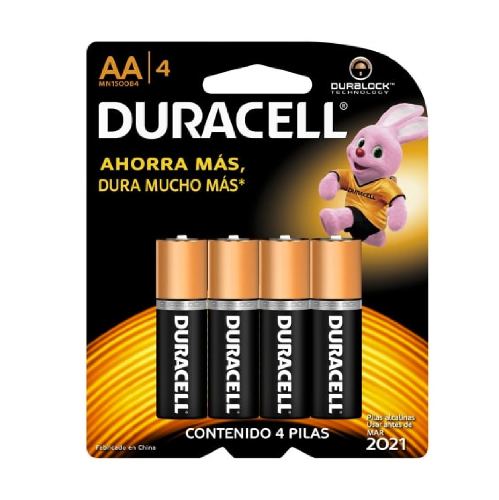 DURACELL PILA ALCALINA AA     4PZ MN1500B4 BLISTER