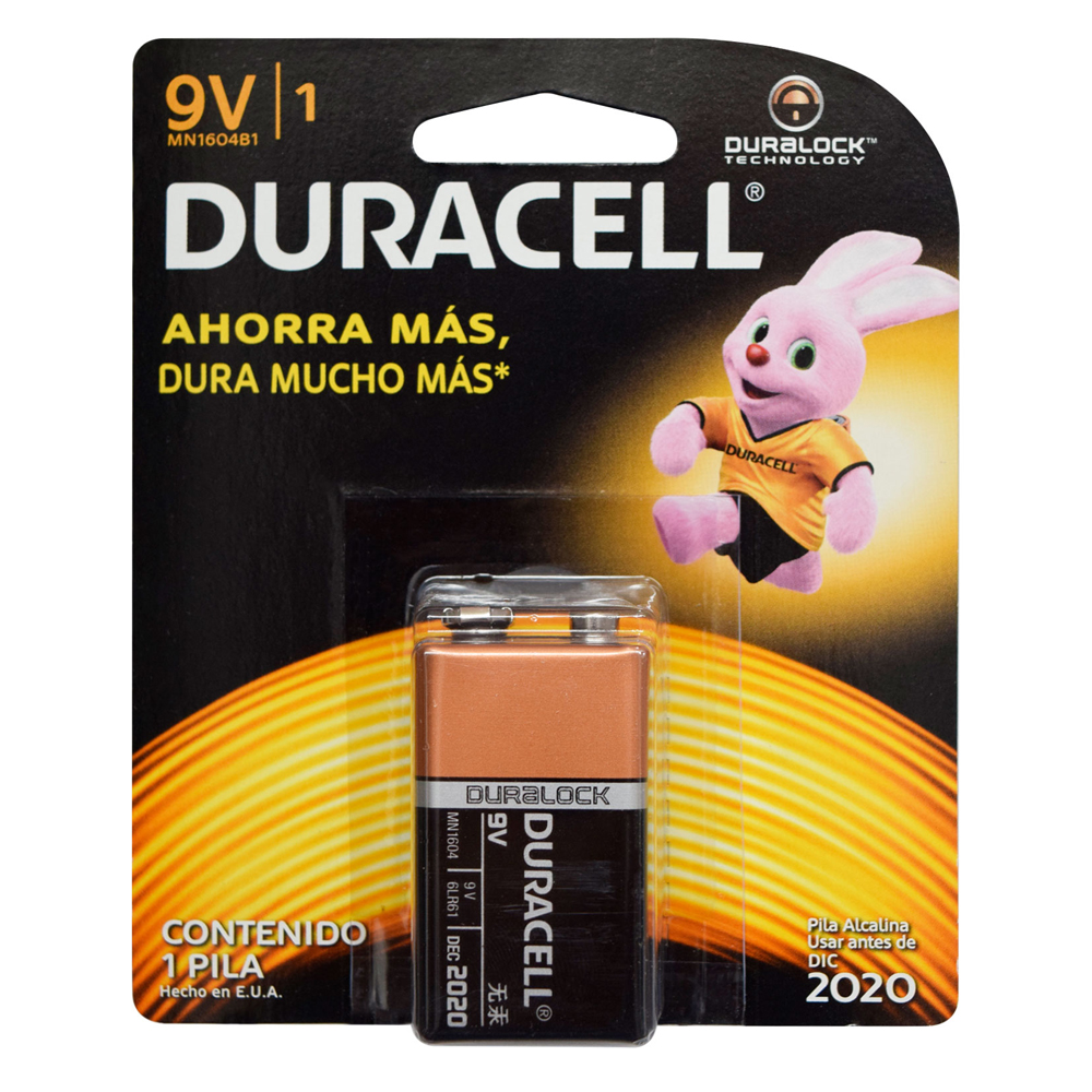 DURACELL PILA ALCALINA 9V     MN1604B1