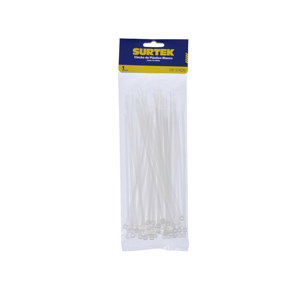 SURTEK CINCHO-COLLARIN 50PZ   NATURAL 4.6X200MM 114210
