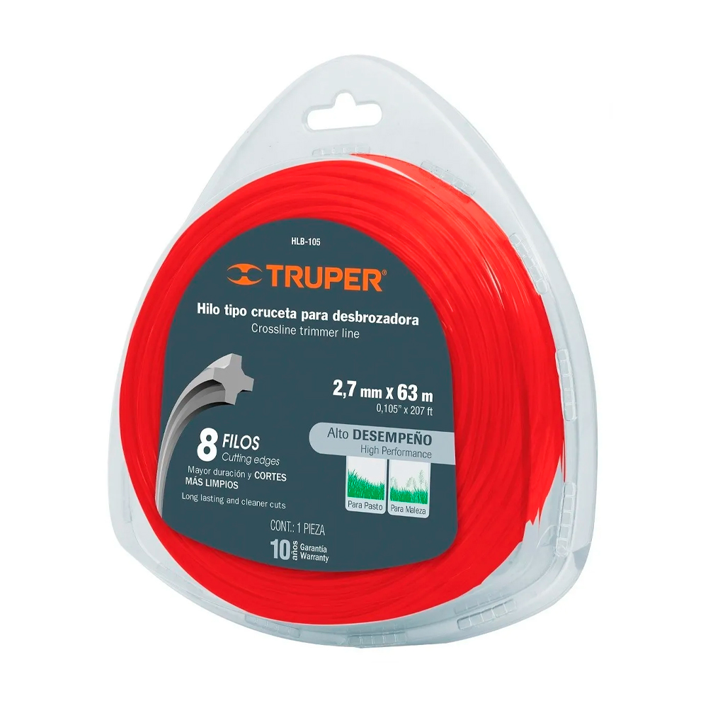 TRUPER HILO P/DESBROZADORA    2.7MMX63MT REDONDO