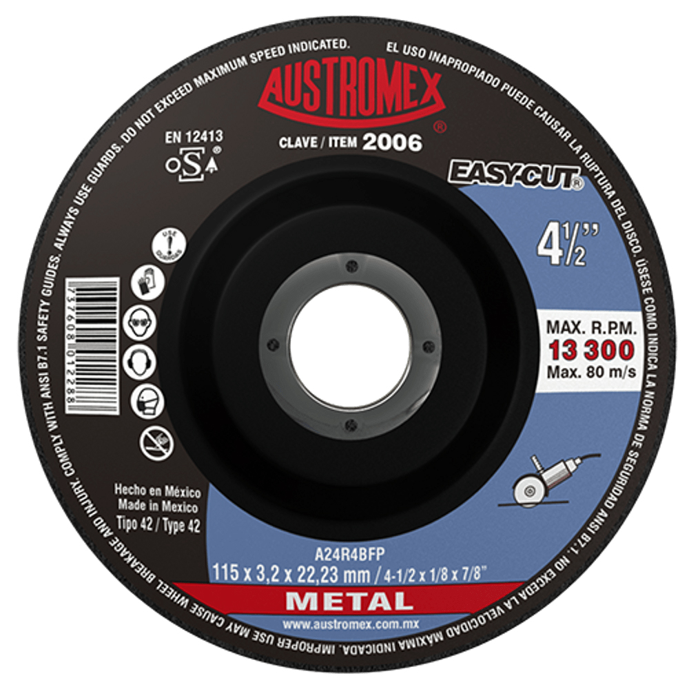 AUSTROMEX DISCO CORTE 2006 4-1/2X1/8X7/8 METAL
