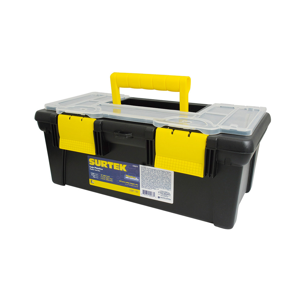 SURTEK CAJA P/HERRAMIENTAS 16"PLASTICO C/ORGANIZADOR 125073