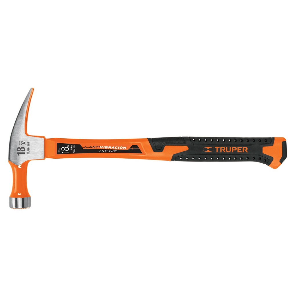 TRUPER MARTILLO DE UÑA RECTA  MANGO FIBRA DE VIDRIO MAR-18F