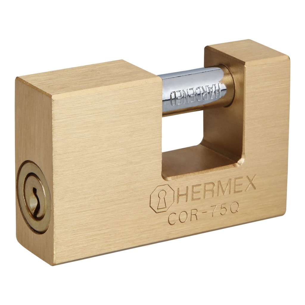 HERMEX CANDADO COR-75Q 75MM ANTIPALANCA LLAVE D/PUNTOS