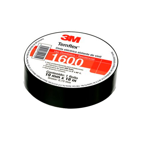 3M CINTA AISLANTE NEGRA       3/4"X18M 1600