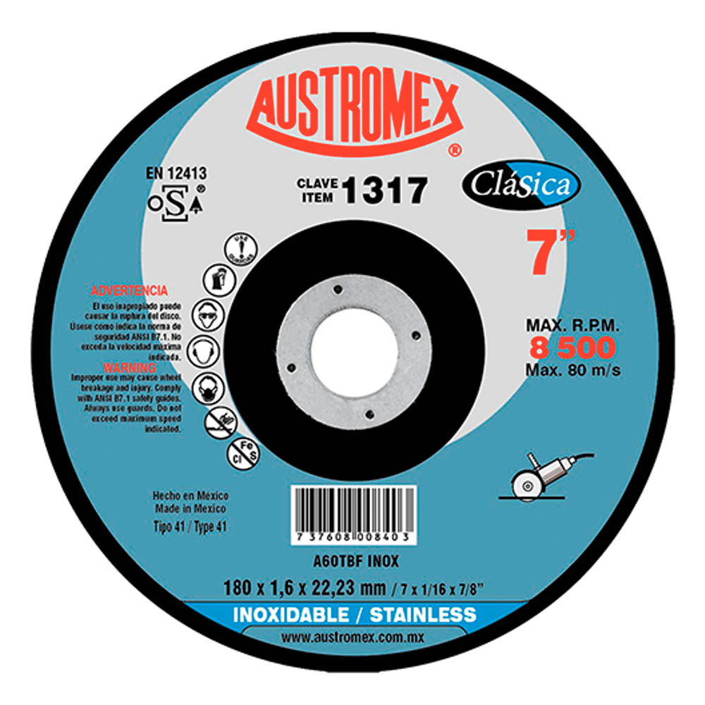 AUSTROMEX DISCO CORTE 1317 7X1/16X7/8 PLANO