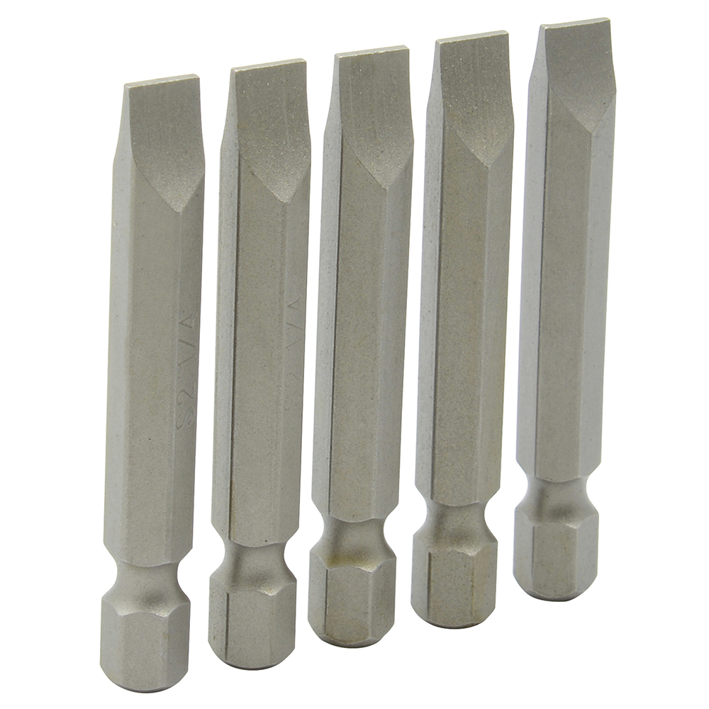 SURTEK JGO PUNTAS PLANAS 5PZ  1/4X2" INTERCAMBIABLES PF524