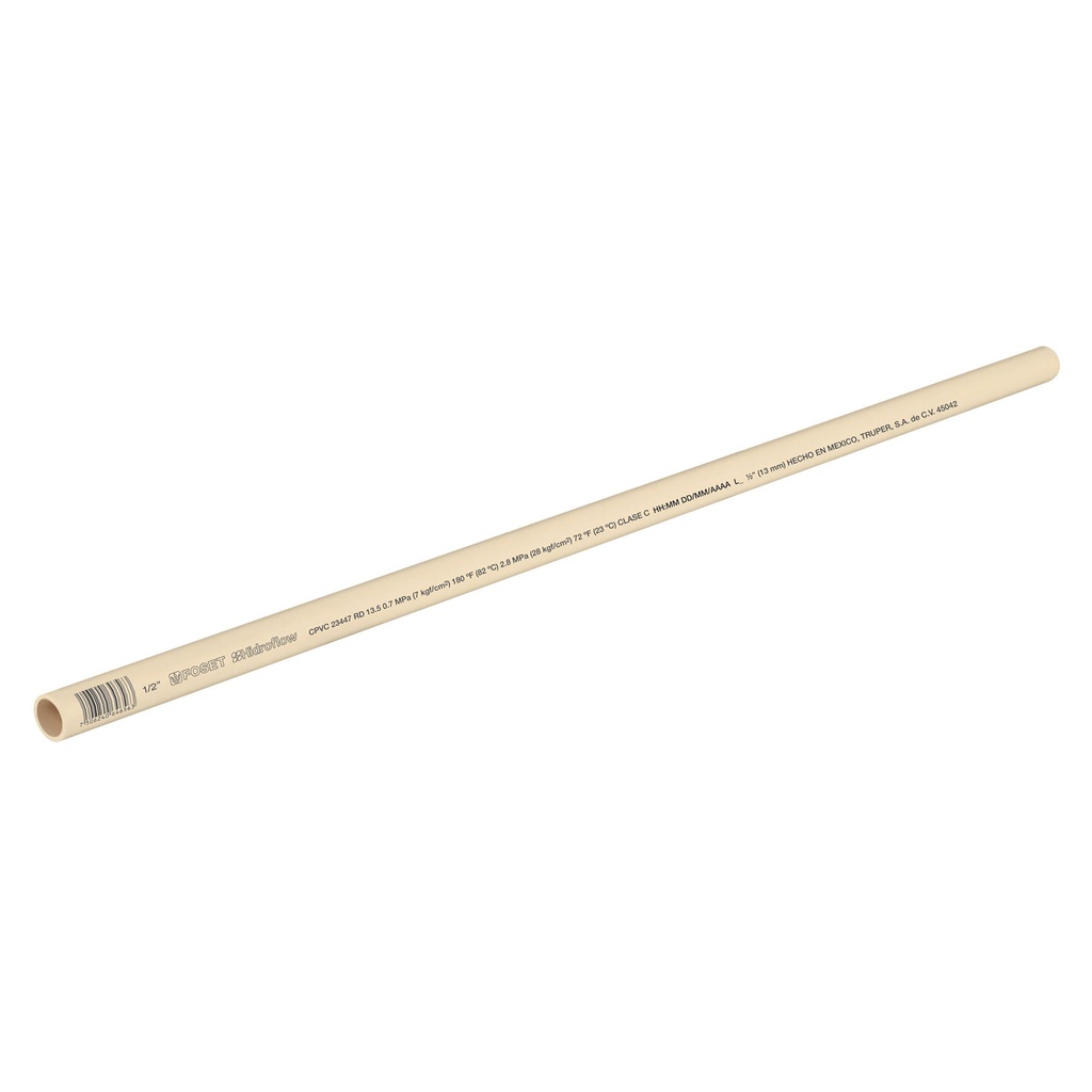 TUBO CPVC 1/2" RD13.5 TR/3.05