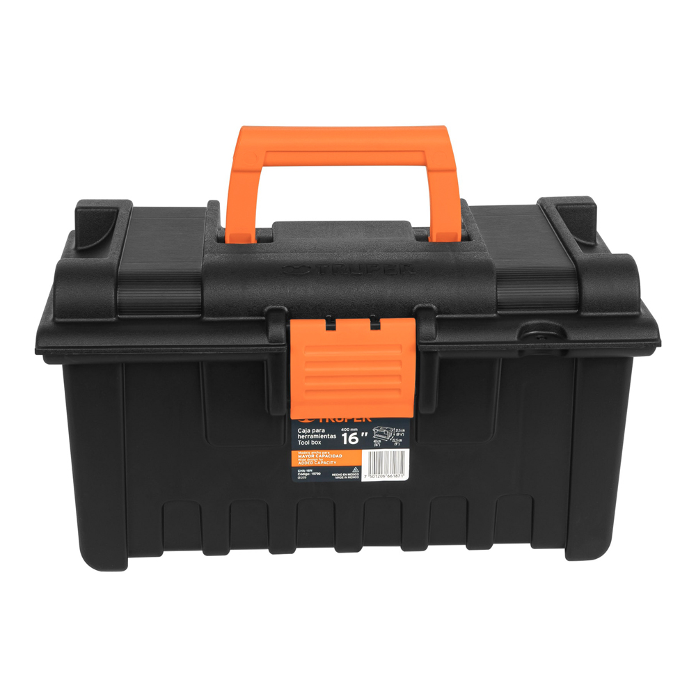 TRUPER CAJA P/HERRAMIENTA 16" NARANJA S/COMPARTIMENTOS
