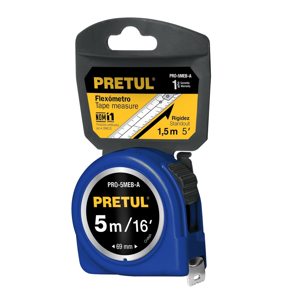 PRETUL FLEXOMETRO PRO-5MEB-A 5M 3/4"AZUL