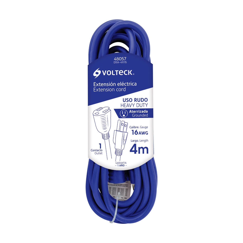 VOLTECH EXTENSION ELECT USO   RUDO 16AWG 4MT ATERRIZ ERA-4X1