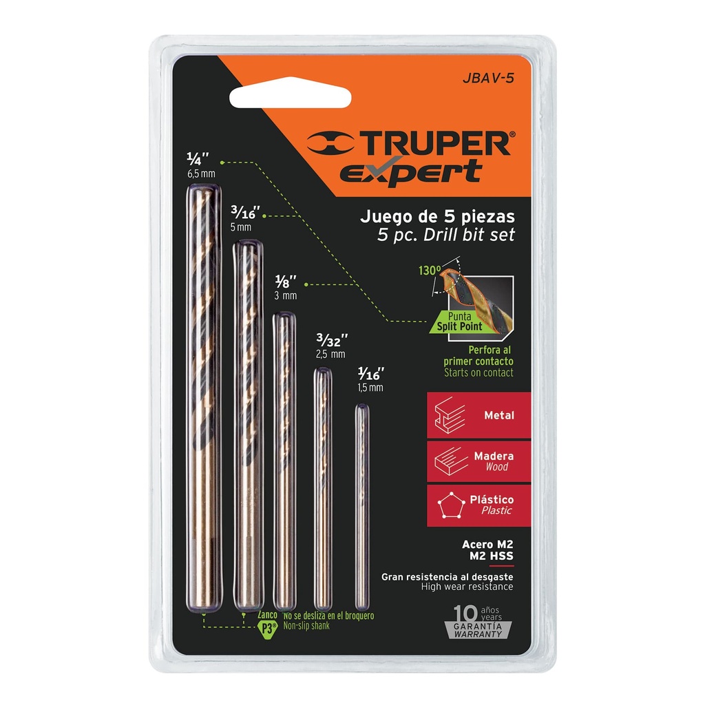 TRUPER JGO BROCAS AV 5PZ      1/16"-1/4"