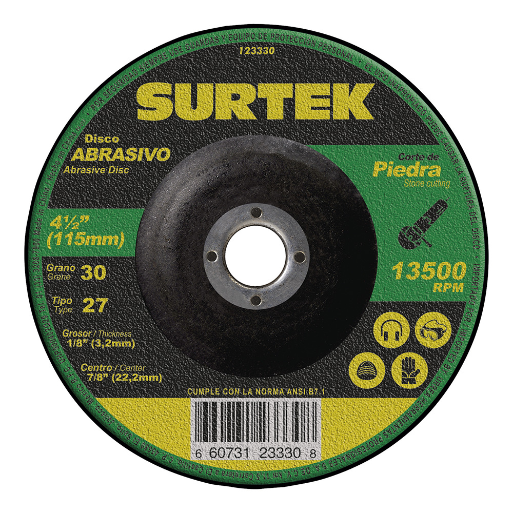 SURTEK DISCO ABRAS 4 1/2" 123330  CORTE PIEDRA
