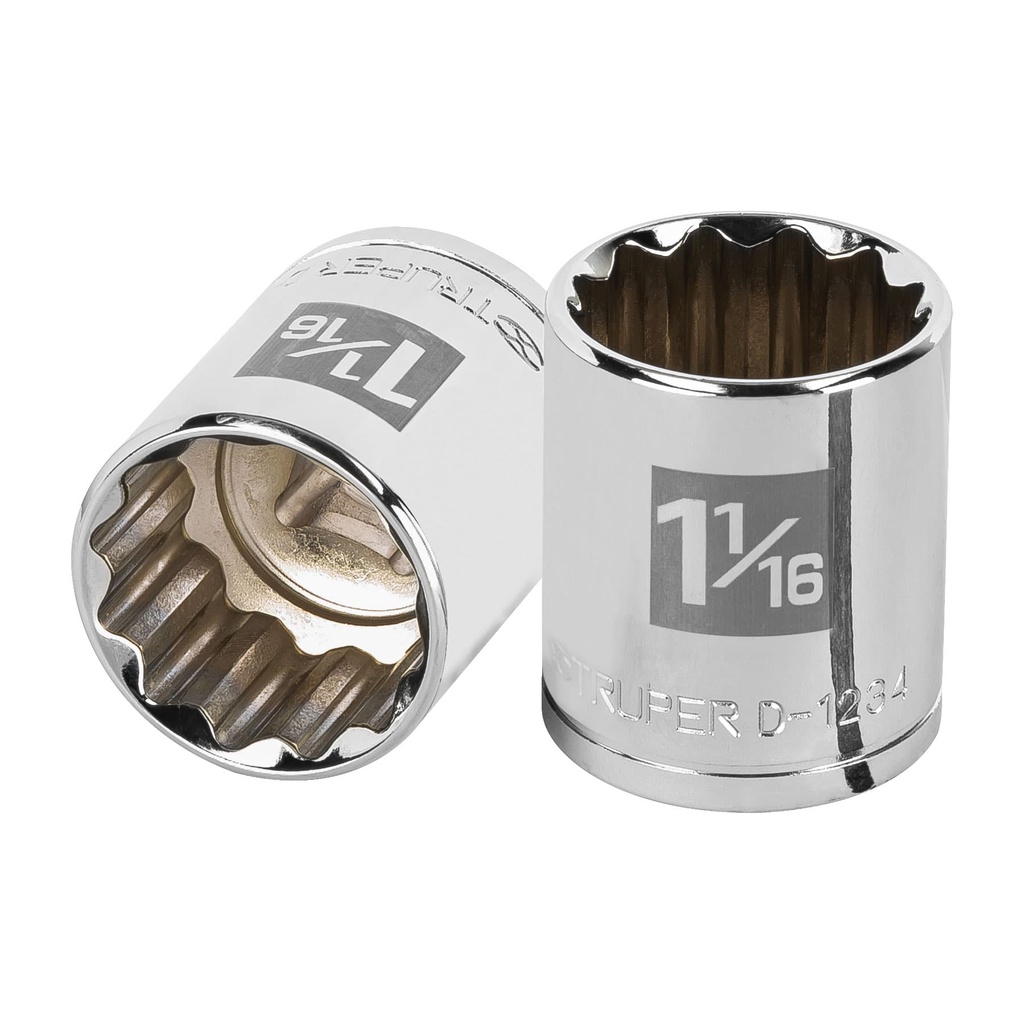 TRUPER DADO D-5434 1 1/16" CUADRO 1/2" 12 PUNTAS STD